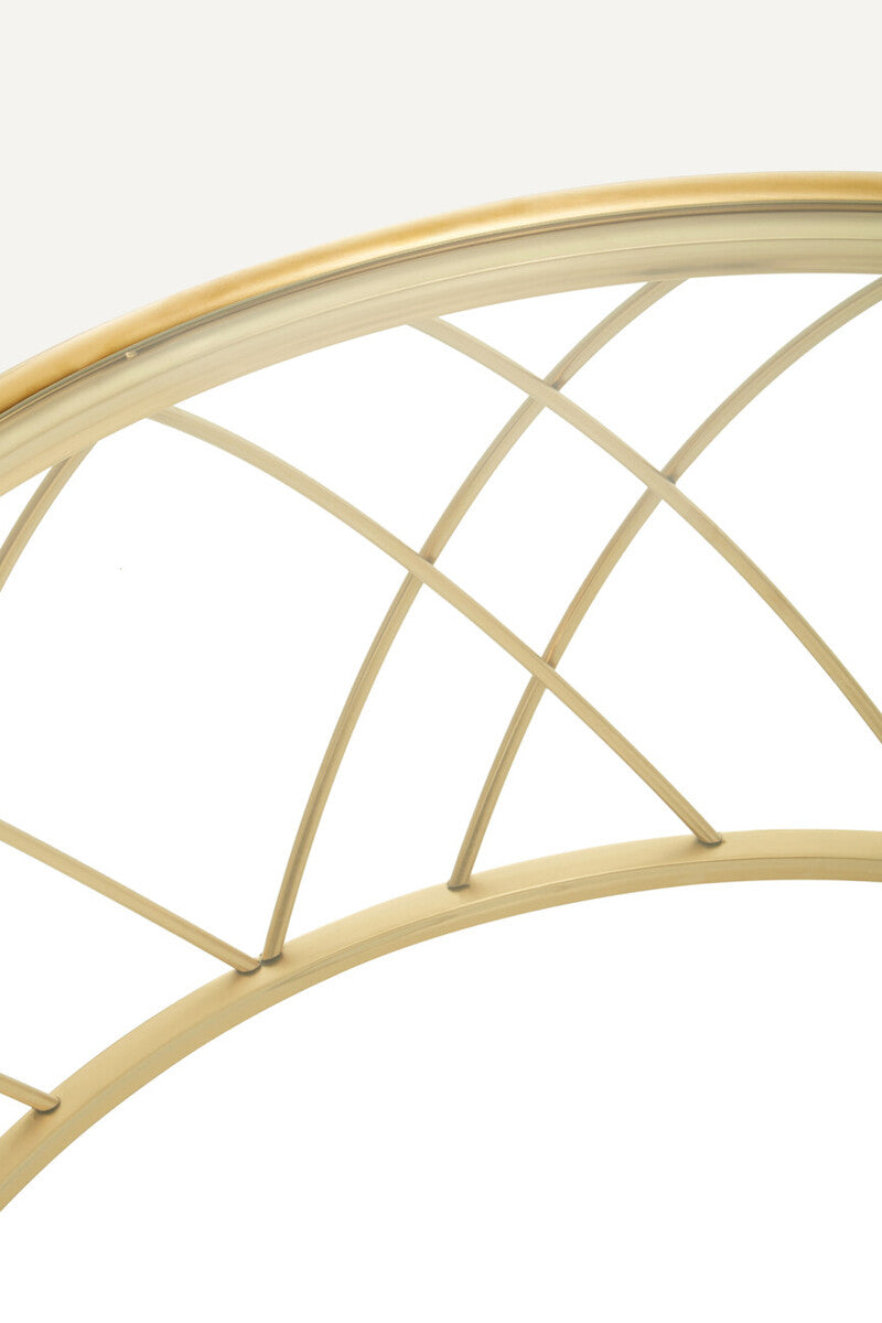 Gold Base Round Coffee Table with Clear Glass Top, Ackley