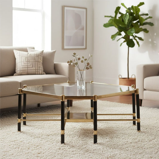 Allessi Silver Metal and  Side Table with Black Legs