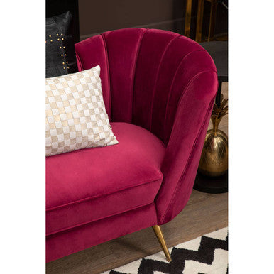 3 Seater Wine Velvet Sofa, Binky