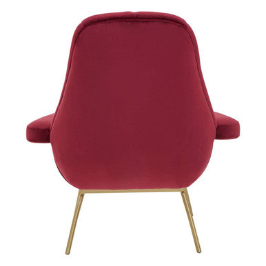 Billi Wine Velvet Lounge Chair