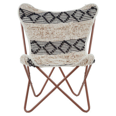 Cefena Black and White Pattern Butterfly Chair