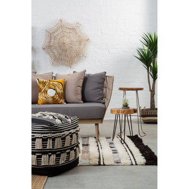Cefena Black Pouffe