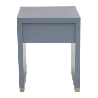 Grey and Gold Metallic Base Shagreen Effect 1-Drawer Side Table with Knob Handle, Deskey