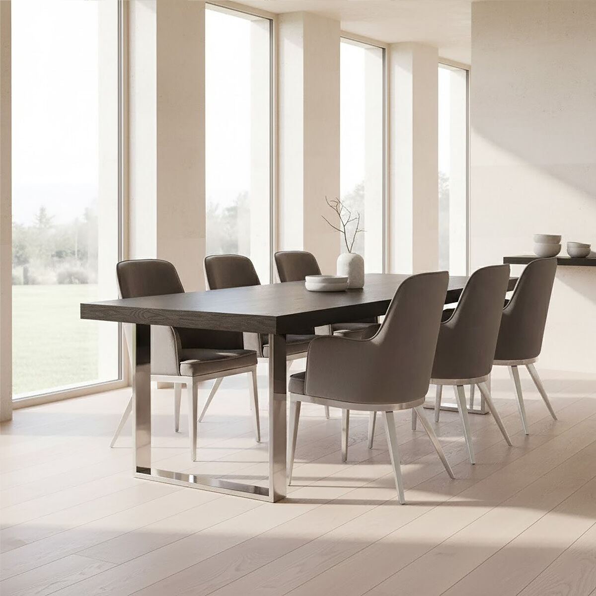 Ulmus Black Elm Wood Dining Table