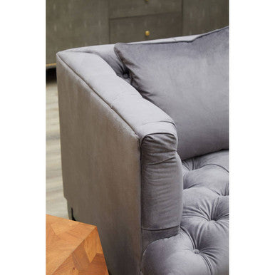 3 Seater Viola Pirate Grey Fabric Sofa, Sefira
