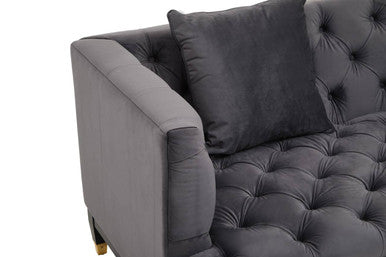 2 Seater Viola Pirate Grey Fabric Sofa, Sefira