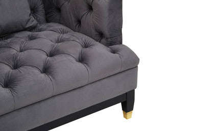 2 Seater Viola Pirate Grey Fabric Sofa, Sefira