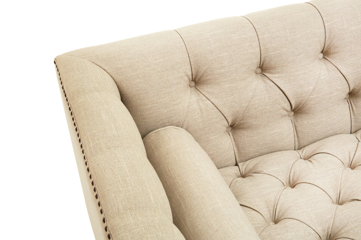 3 Seater Stone Fabric Sofa, Surina