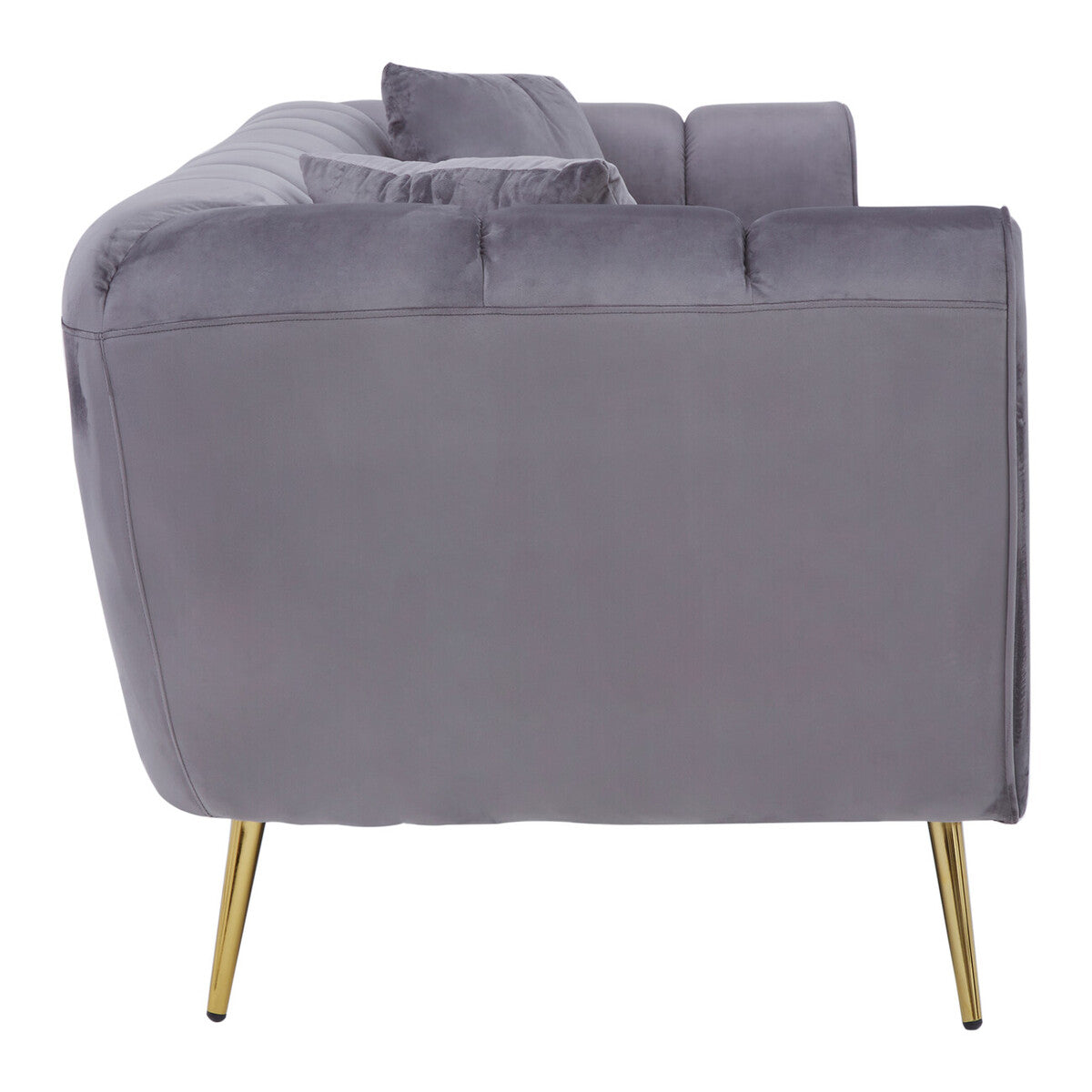 3 Seater Grey Velvet Sofa, Florine