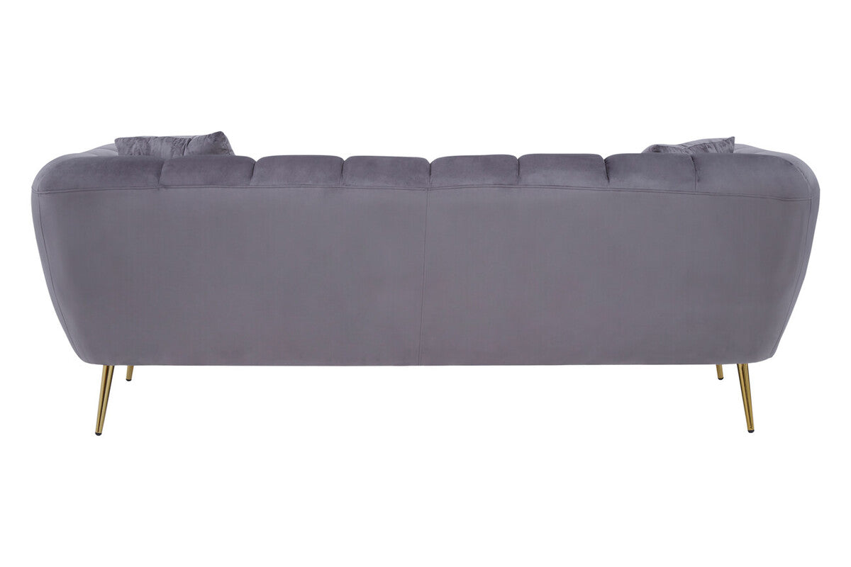3 Seater Grey Velvet Sofa, Florine