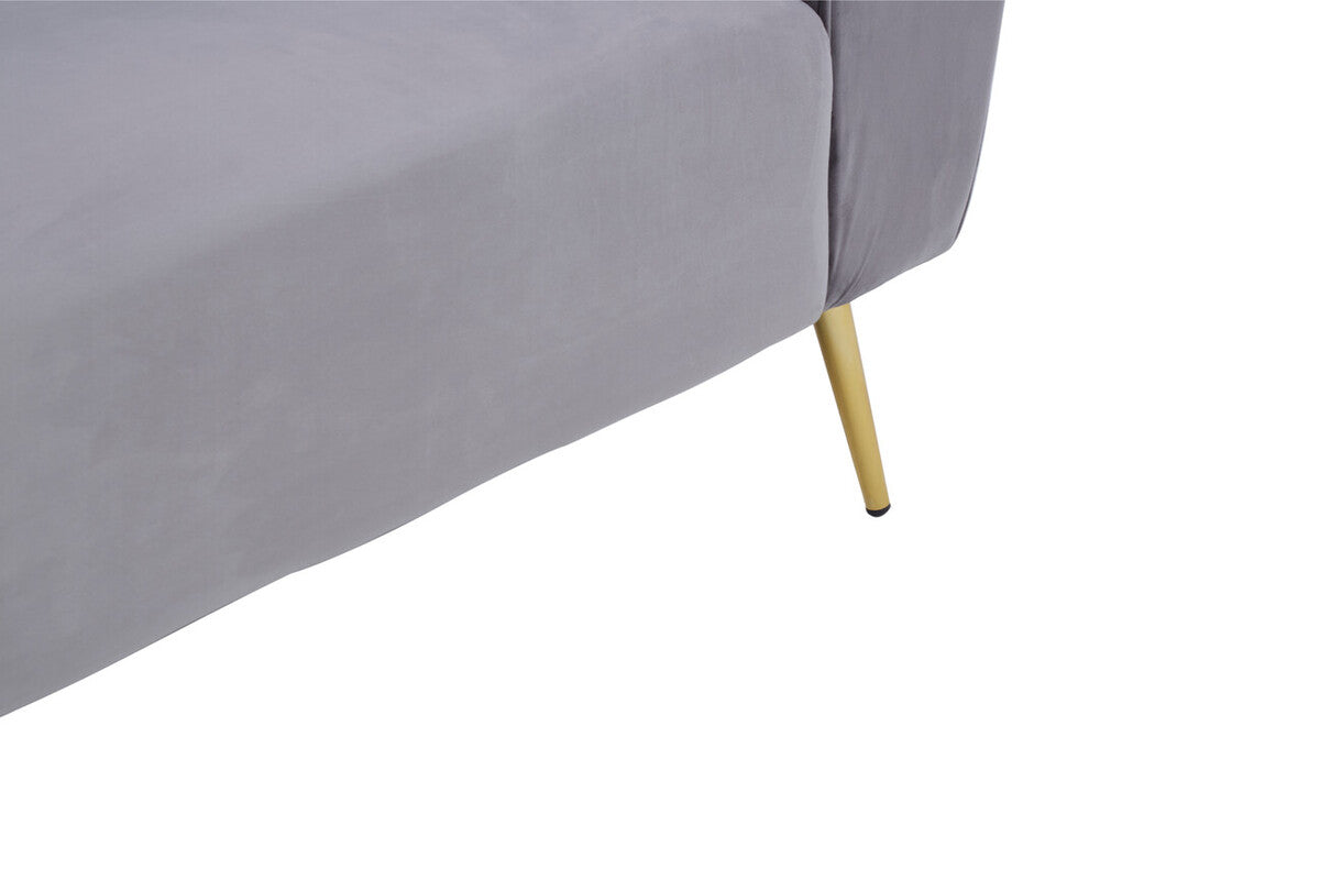 3 Seater Grey Velvet Sofa, Florine