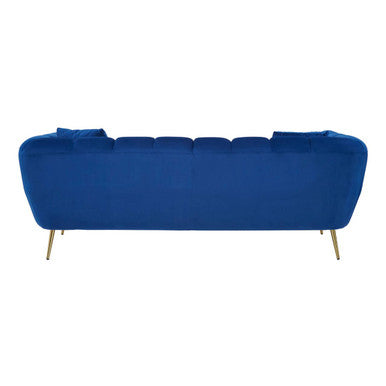 3 Seater Midnight Blue Velvet Sofa, Florine