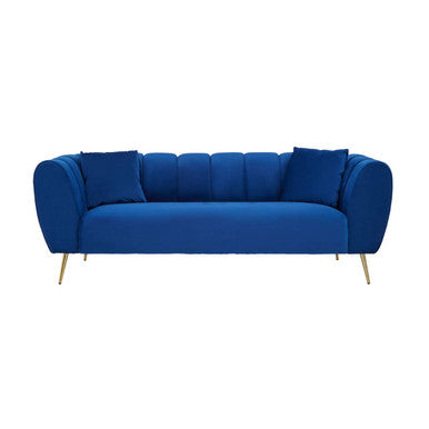 3 Seater Midnight Blue Velvet Sofa, Florine