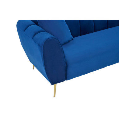3 Seater Midnight Blue Velvet Sofa, Florine
