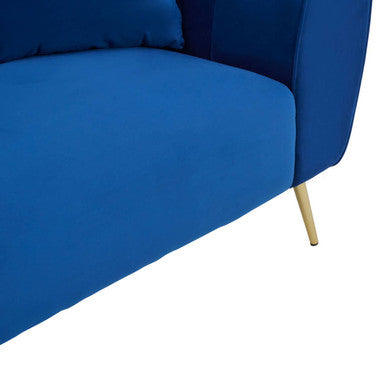 3 Seater Midnight Blue Velvet Sofa, Florine