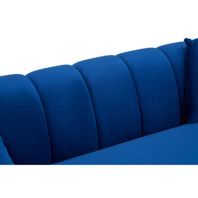 3 Seater Midnight Blue Velvet Sofa, Florine