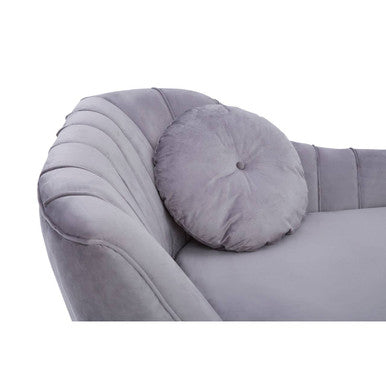 Felizia Grey Velvet Left Hand Chaise Longue