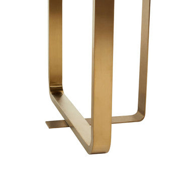 Lena Black Oak Veneer Rectangular Dining Table with Brushed Gold Base