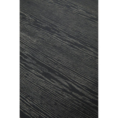 Lena Black Oak Veneer Rectangular Dining Table with Brushed Gold Base