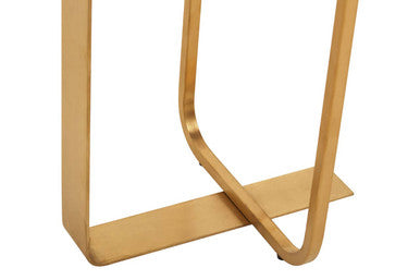 Black and Grey Oak Veneer Wooden Rectangular Console Table with Gold Finish Metal Angular Base, Lena