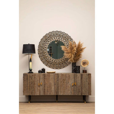Malay Recycled Elm Wood 4 Door Sideboard