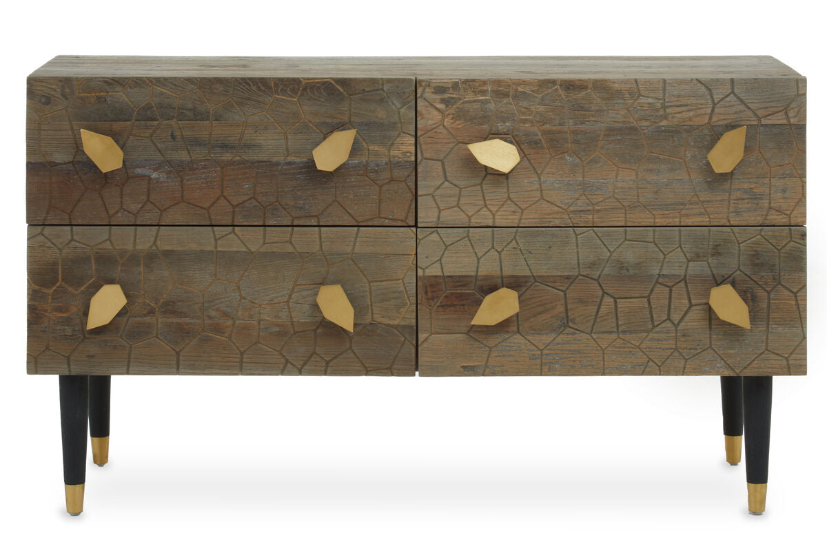 Malay Four Drawer Recycled Elm Wood Chest