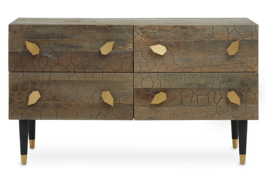 Malay Four Drawer Recycled Elm Wood Chest