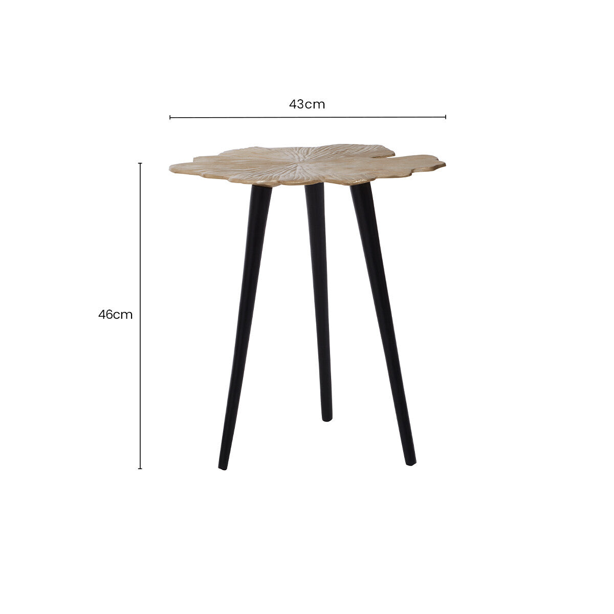 Prato Gold Finish Gingko Small Side Table
