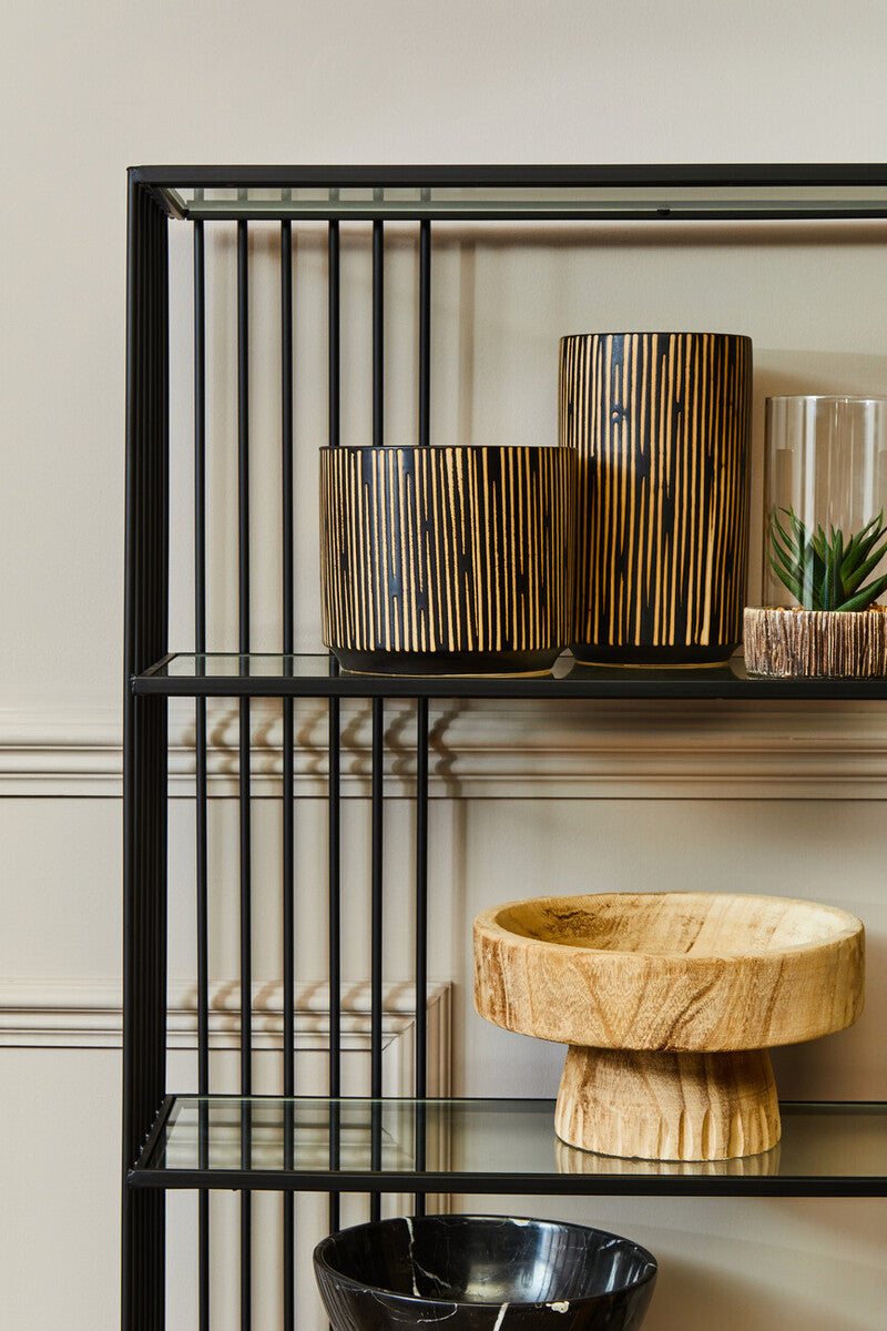 Trento Five Tier Black Bookshelf