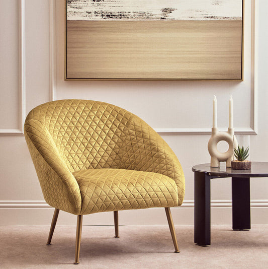 Gold Velvet Occasional Chair | Tania