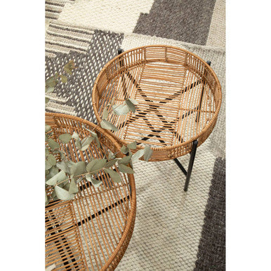 Batu Set Of 2 Natural Rattan Side Tables