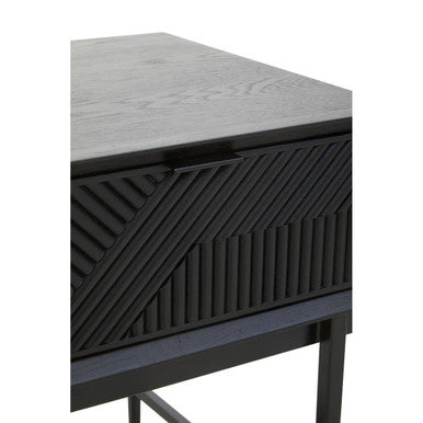 Jakara Black Finish Side Table with 1 Drawer