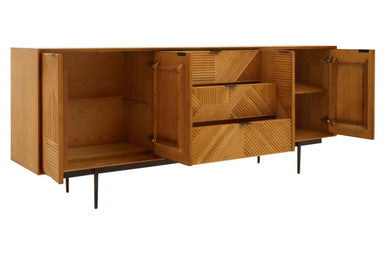 Jakara Natural Finish Sideboard with 4 Doors and  3 Drawers