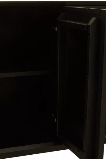 Jakara Black Finish Sideboard with 4 Doors and 3 Drawers