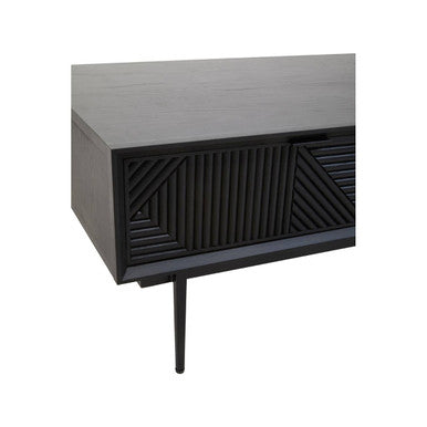 Jakara Black Finish Coffee Table with Drawers