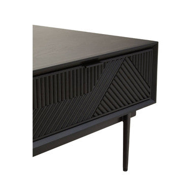 Jakara Black Finish Coffee Table with Drawers