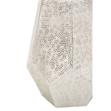 Rabia Silver Finish Drum Style Side Table