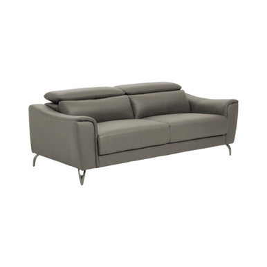 3 Seater Grey Leather Sofa, Padua