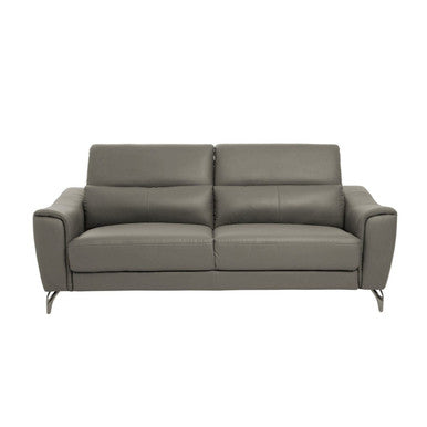 3 Seater Grey Leather Sofa, Padua