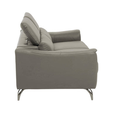 3 Seater Grey Leather Sofa, Padua