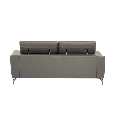 3 Seater Grey Leather Sofa, Padua