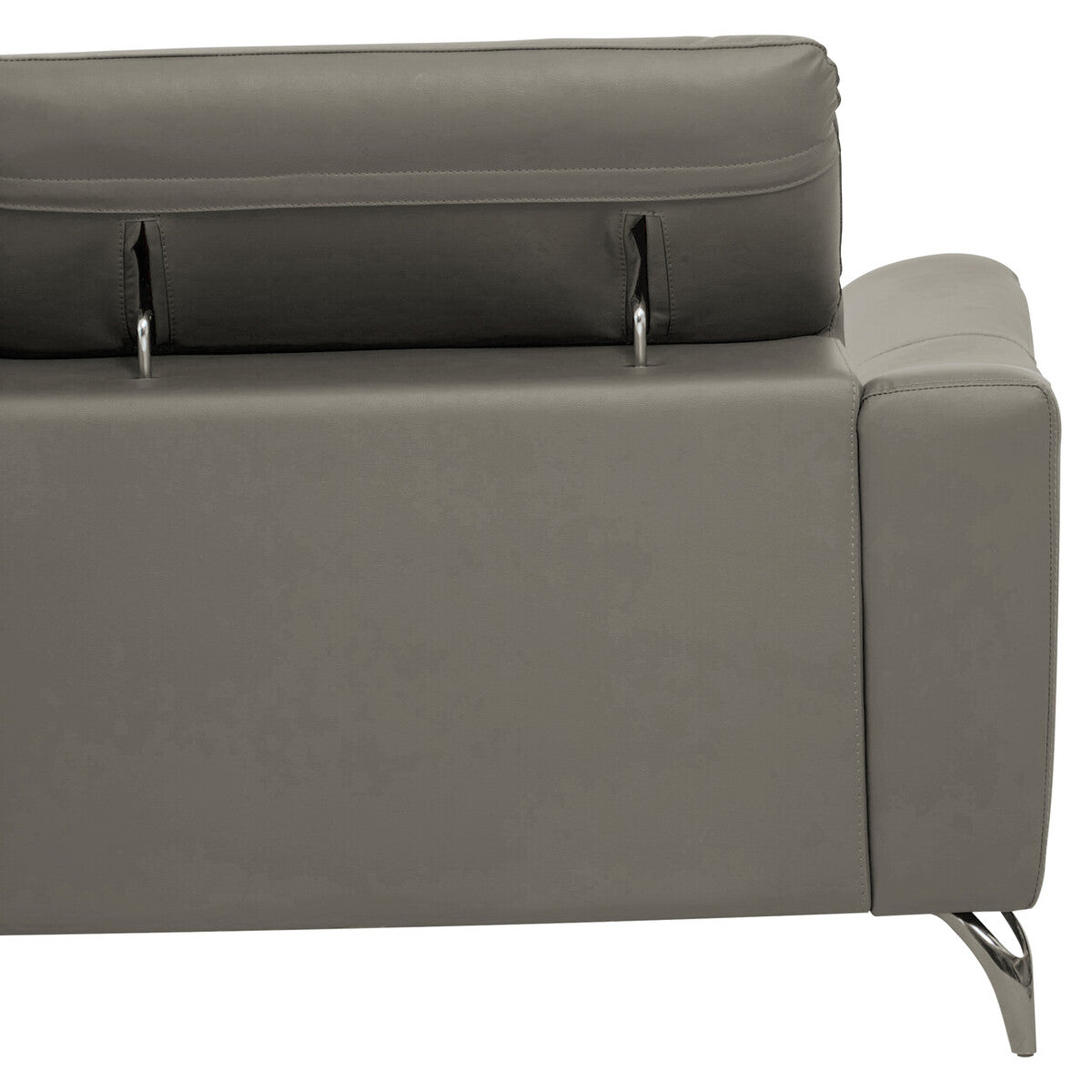 3 Seater Grey Leather Sofa, Padua