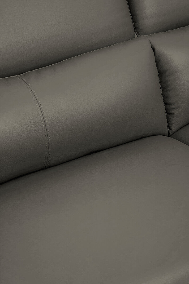 3 Seater Grey Leather Sofa, Padua