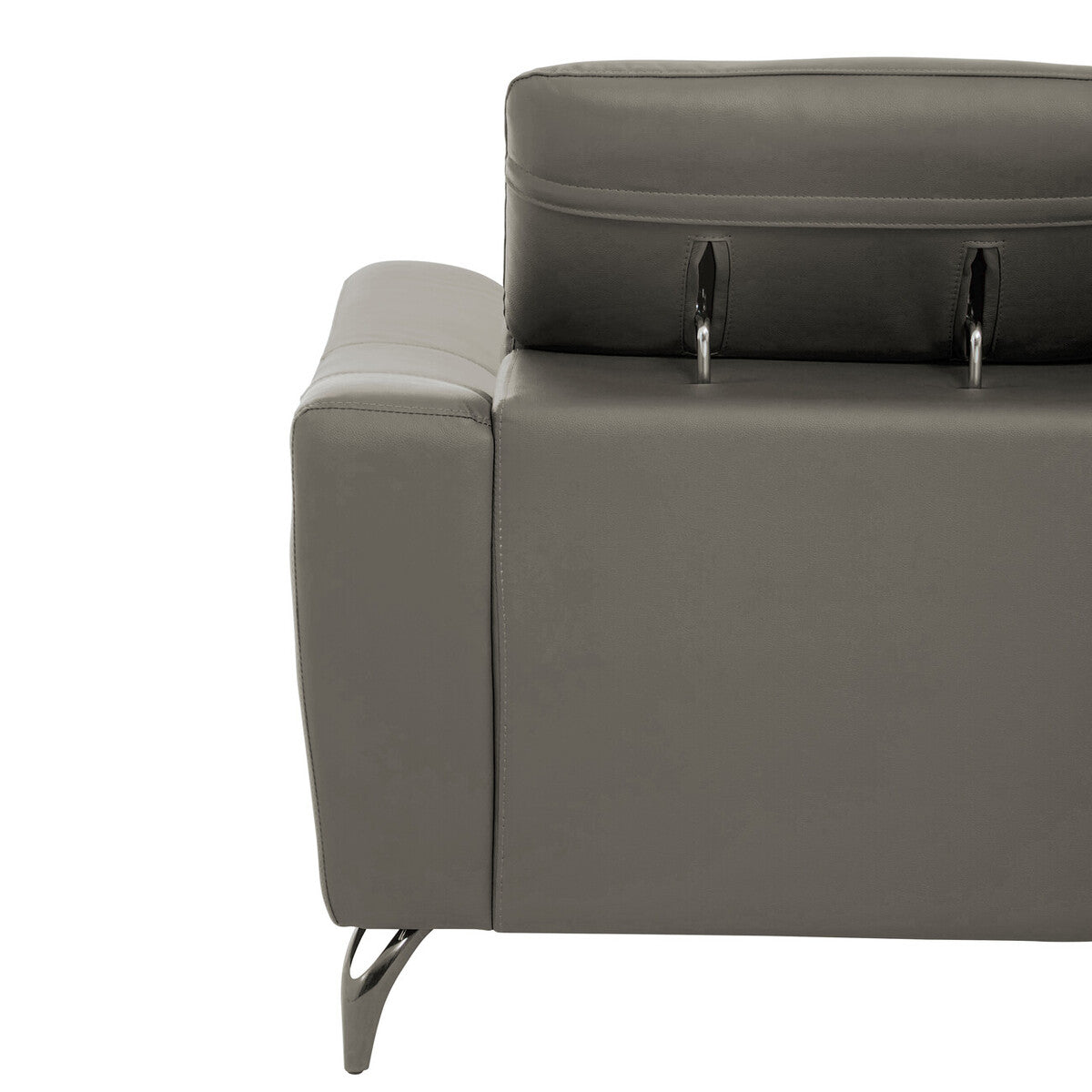 2 Seater Grey Leather Sofa, Padua