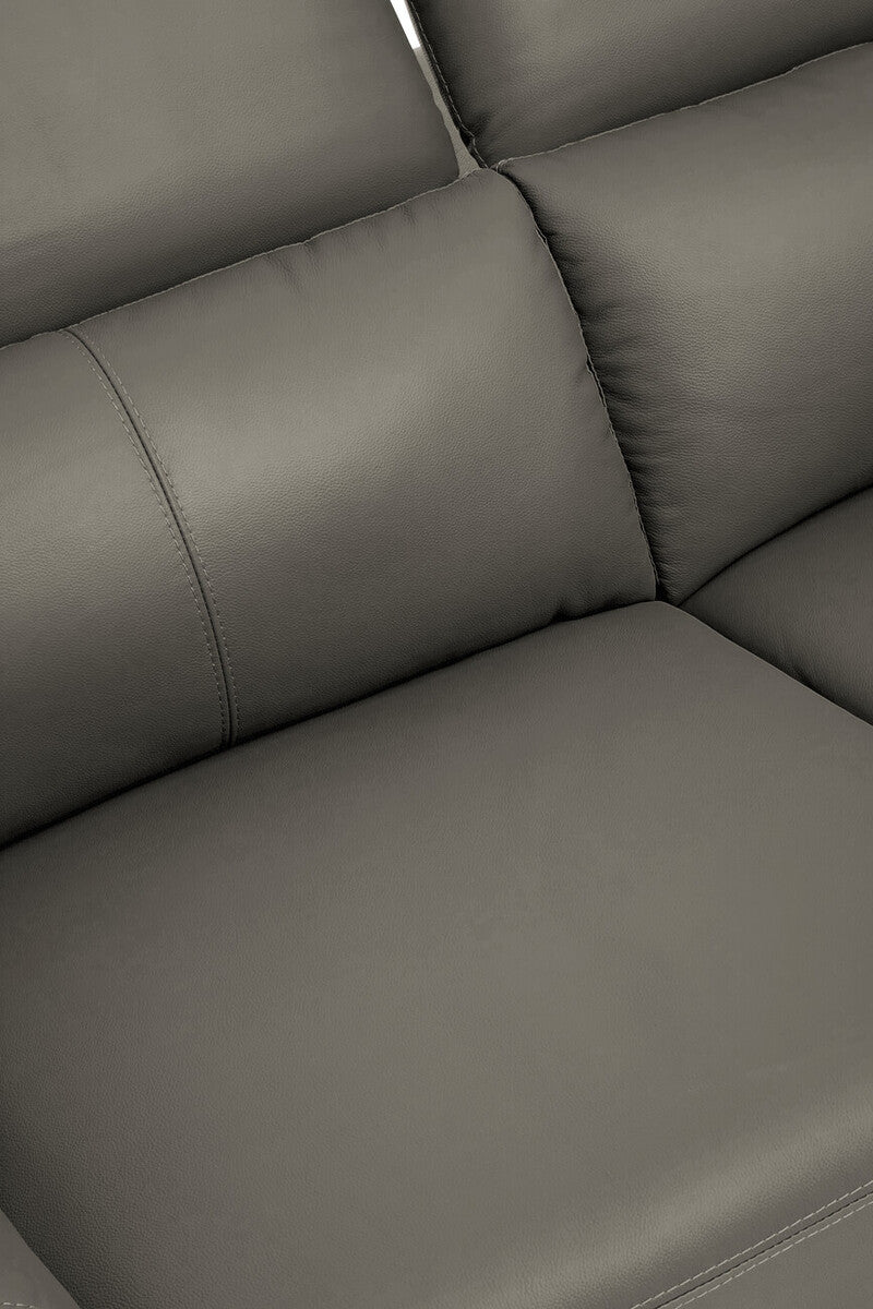 2 Seater Grey Leather Sofa, Padua