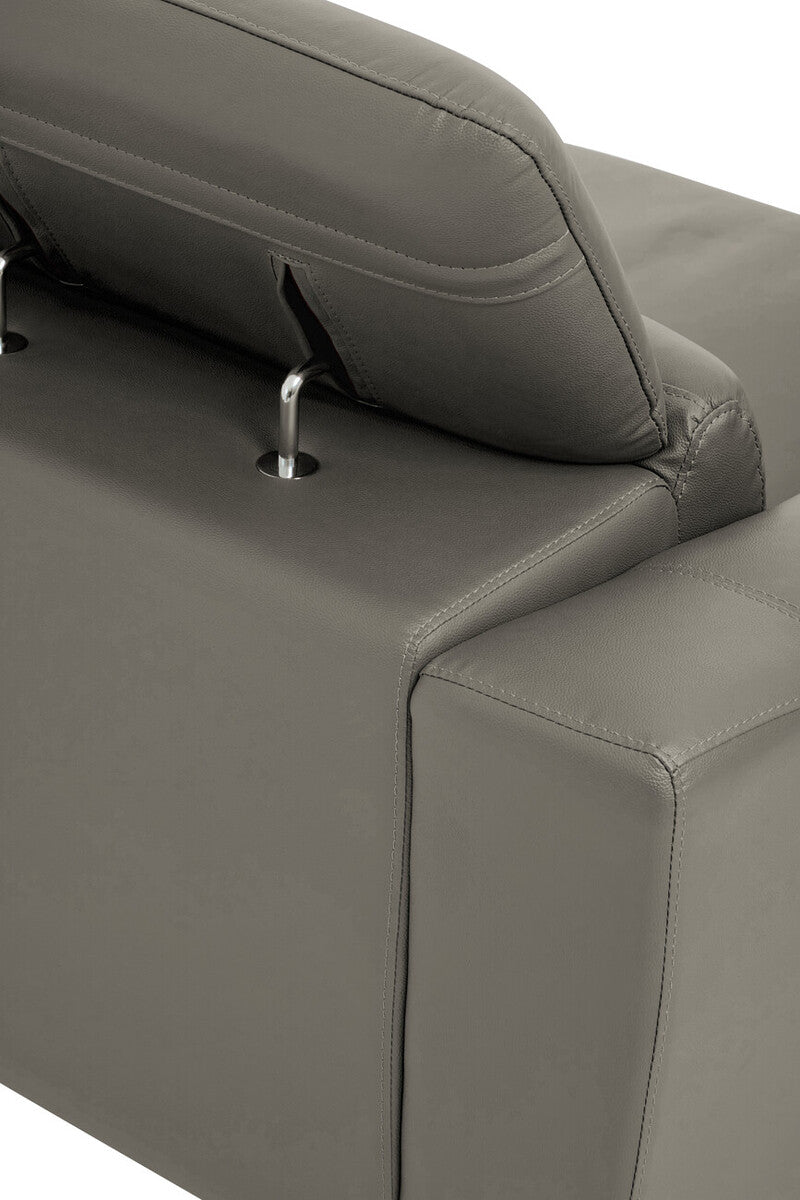 2 Seater Grey Leather Sofa, Padua