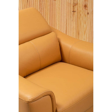 Padua Grey Leather Armchair with Adjustable Headrest