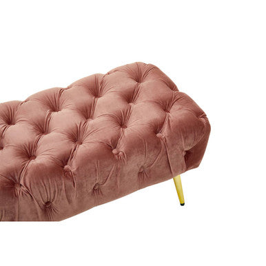Dusty Pink Velvet Bench with Gold Legs | Tamra