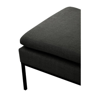 Harley Dark Grey Linen Textured Iron Frame Day Bed