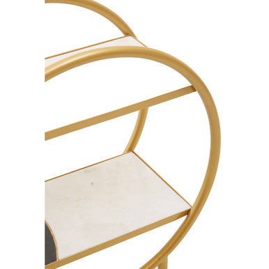 Vizzini White and Grey Marble 2 Tier Drinks Trolley